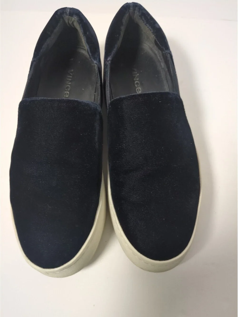 Vince California Black Suede Platform Slip On Sneakers Women's Sz 5